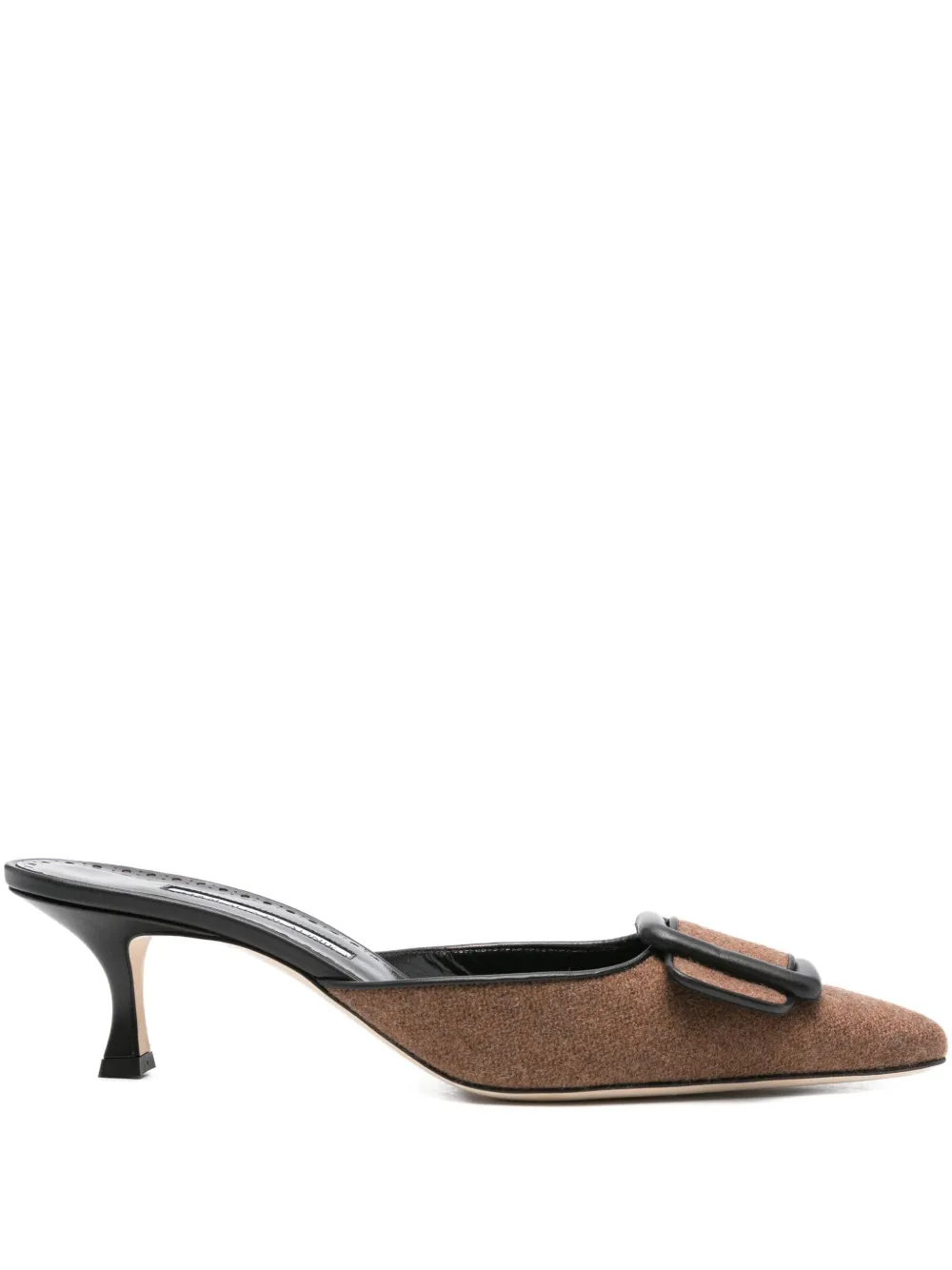 50-миллиметровые мюли Maysale с пряжкой Manolo Blahnik, коричневый