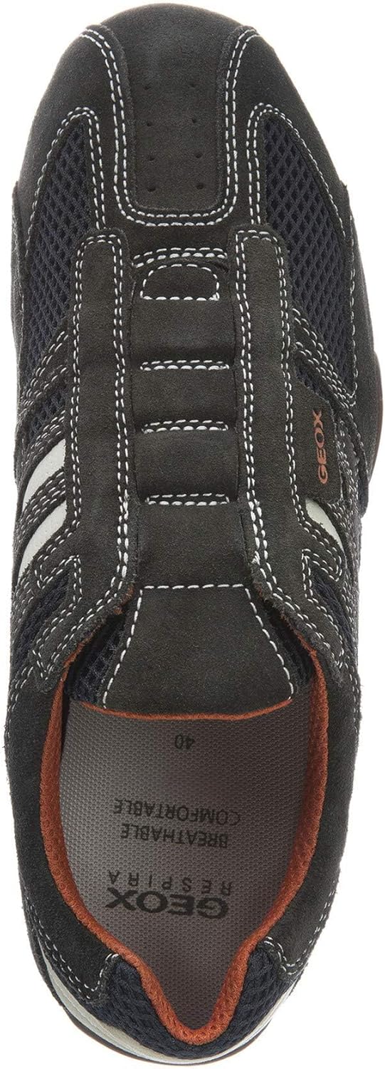 Мужские модные кроссовки Geox Uomo Snake, слоновая кость/серый — фото 4