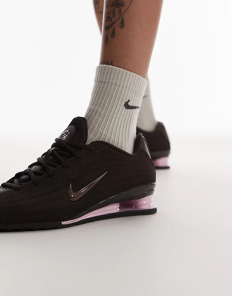 Кроссовки Nike Shox Z коричневого и розового цветов — фото 4