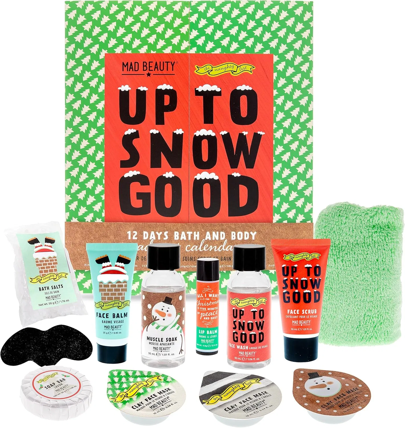 Адвент-календарь The Naughty List Up To Snow Good Mad Beauty 12 дней, 0.48 кг
