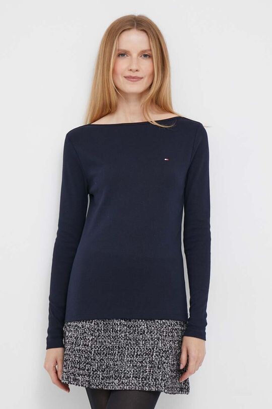 

Хлопковая рубашка с длинными рукавами Tommy Hilfiger, темно-синий