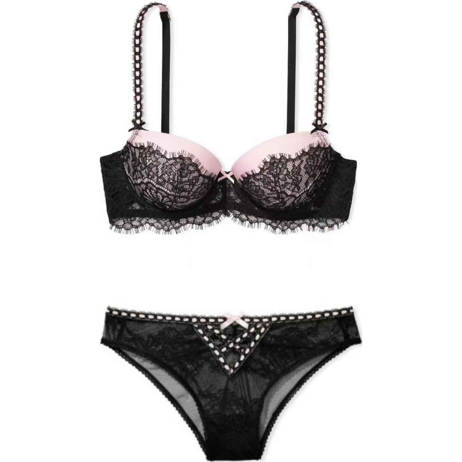 

Комплект нижнего белья женский черный Victoria's Secret, Комплект (Черный)