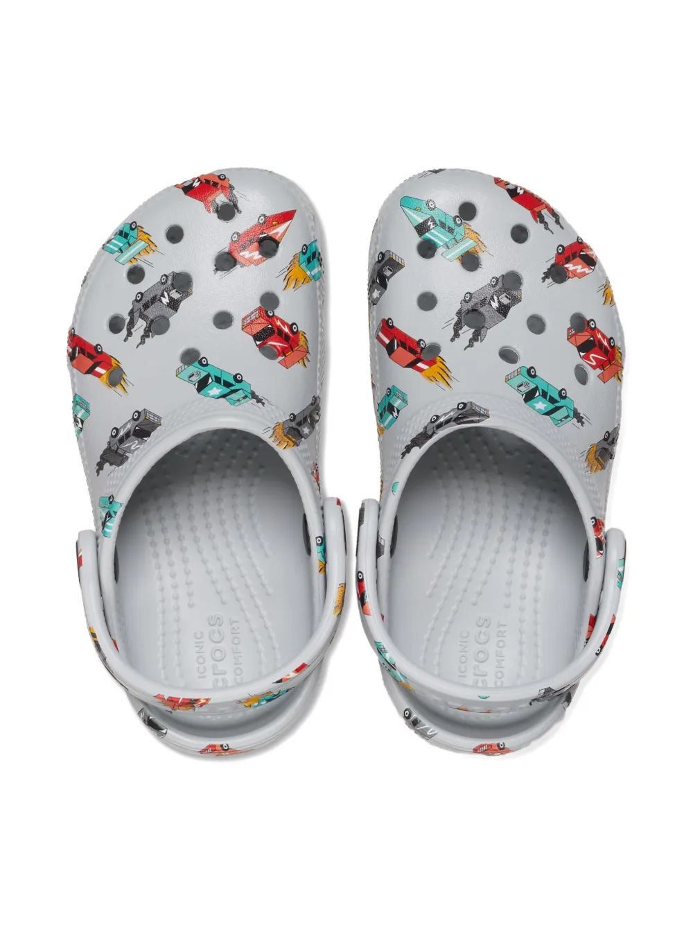 Клоги с графичным принтом Crocs Kids, серый — фото 3