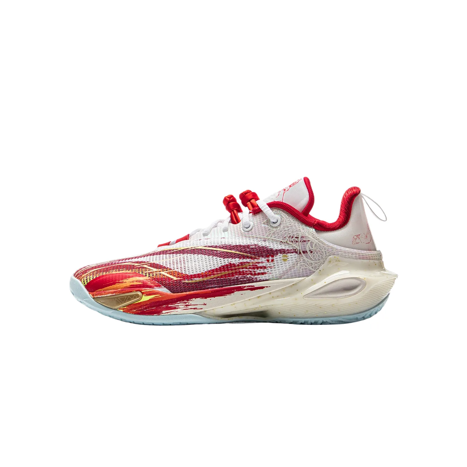 Детские баскетбольные кроссовки LPL Li-Ning YOUNG с противоскользящей подошвой, амортизацией и устойчивостью к истиранию YOUNG, Standard White/Honor Red
