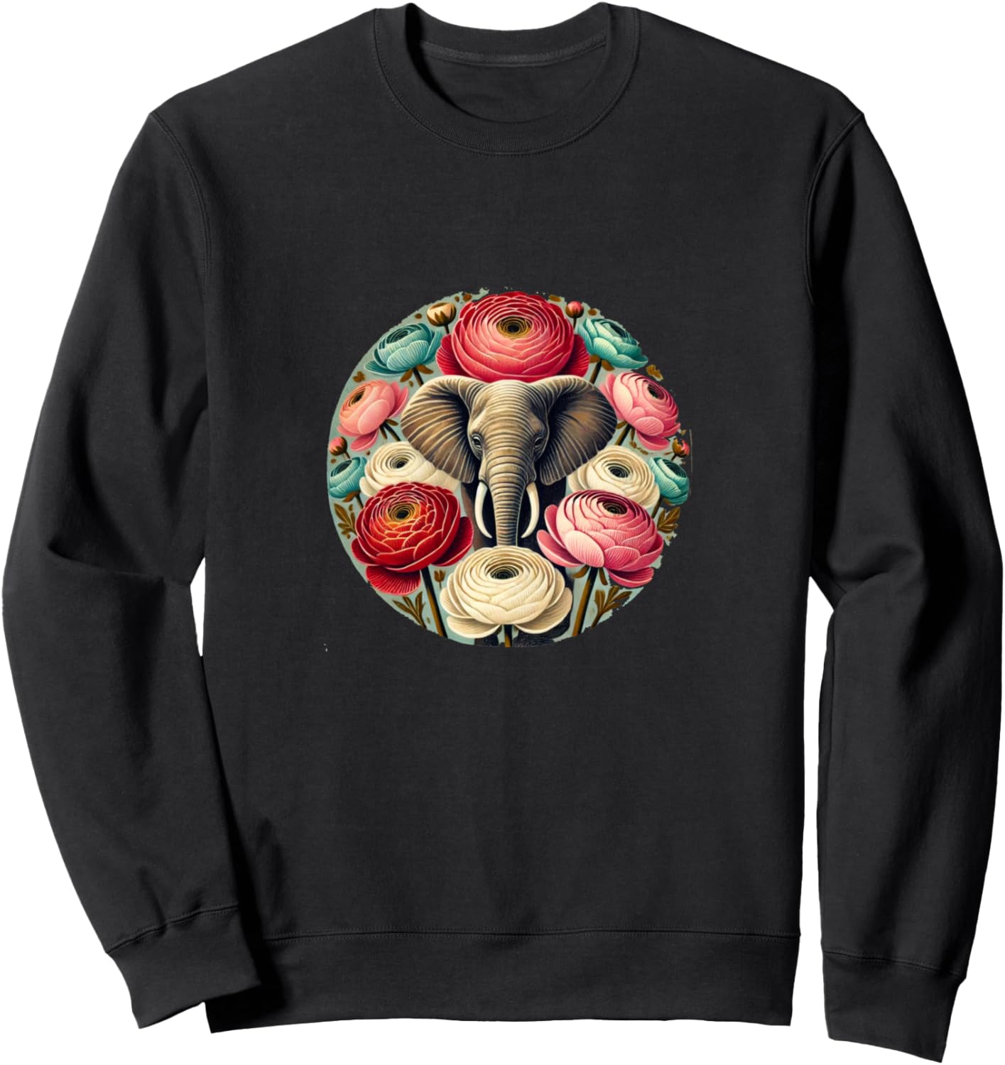 

Толстовка с изображением слона и цветочным рисунком лютика Vintage Elephants Snugg, черный