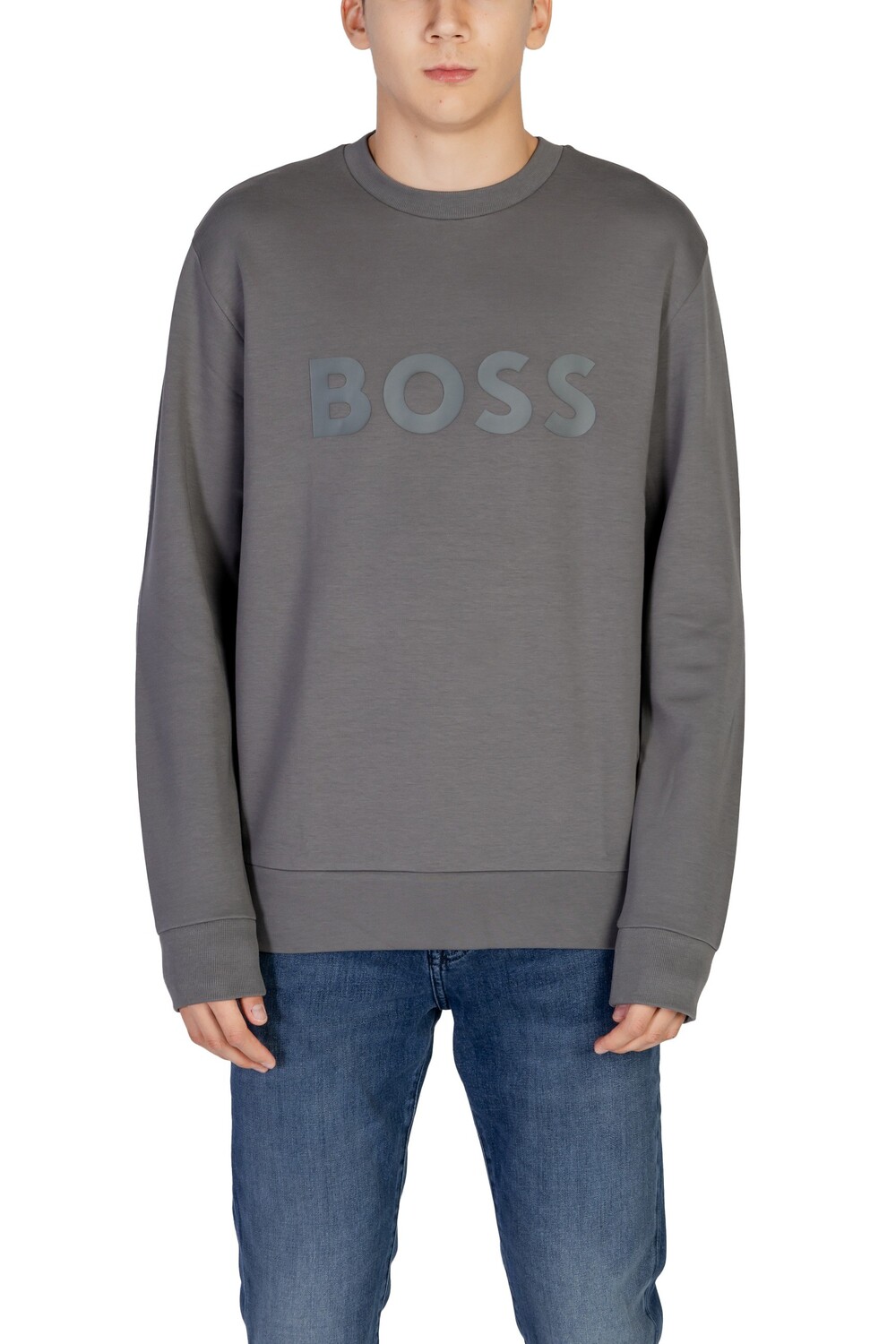 

Толстовка мужская BOSS с большим логотипом, серый