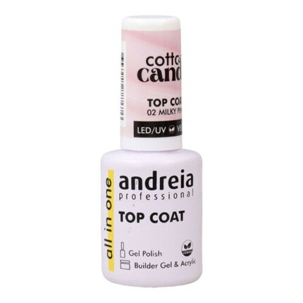 

Andrea Cotton Candy Top Coat Закрепитель лака для ногтей № 02 Молочно-розовый 10,5 мл Andreia