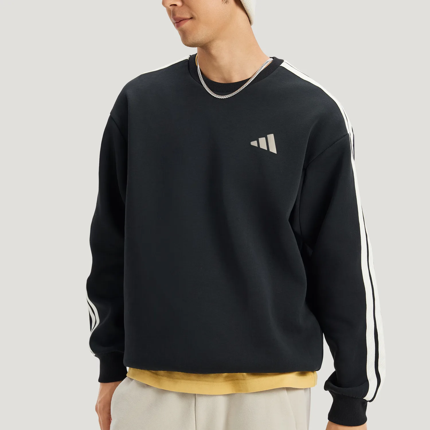 Толстовка мужская three stripes club Adidas, черный — фото 4