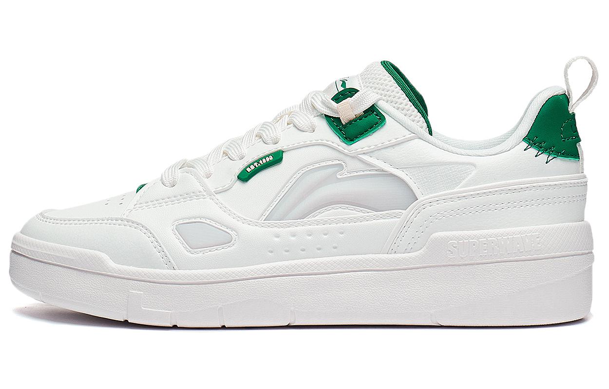 

Кроссовки LINING Common 80s Skateboarding Shoes Women's Low-top Off-white/verdant Green, белый/зеленый