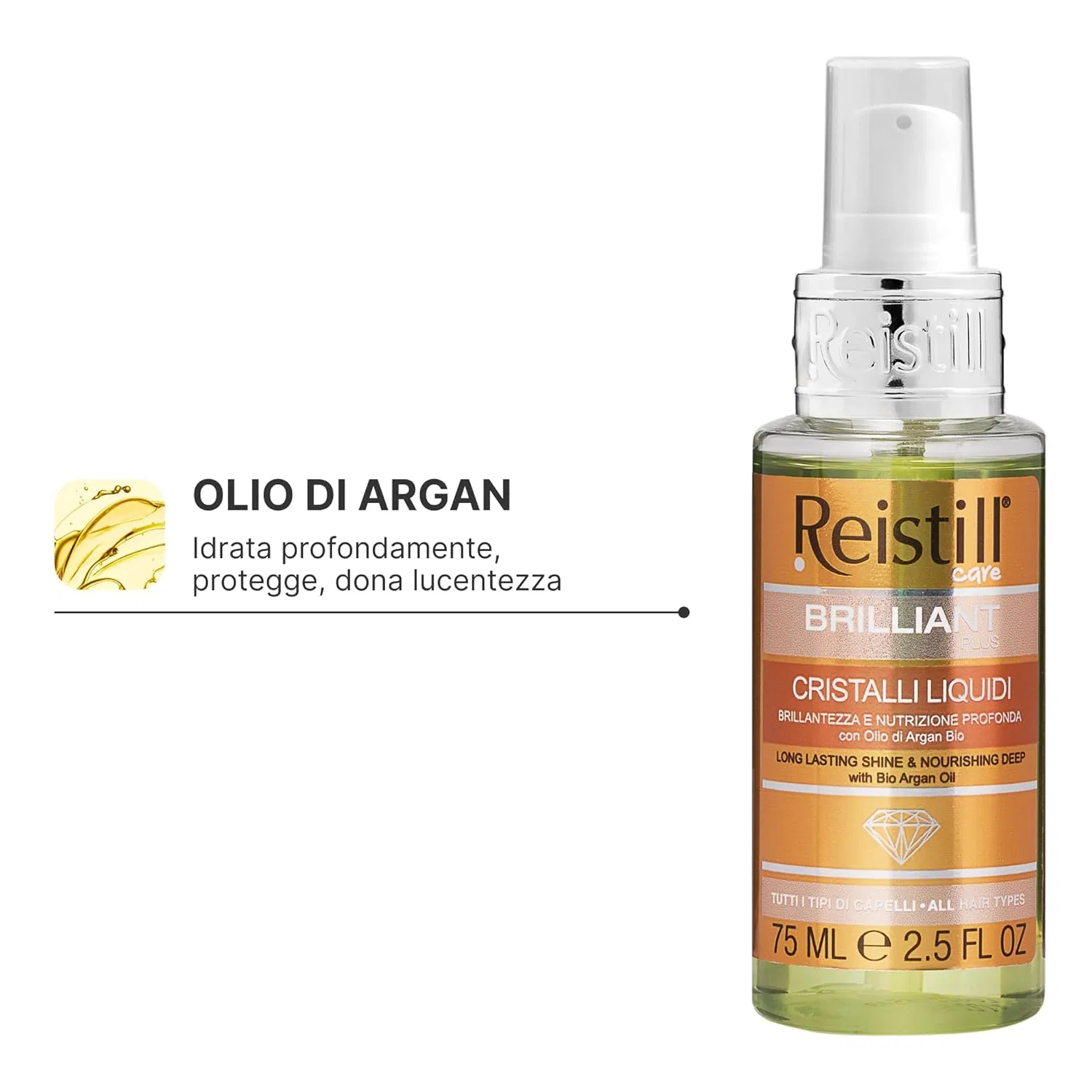 Легкая сыворотка для волос «Brilliant Plus Serum» с аргановым маслом Reistill — фото 2