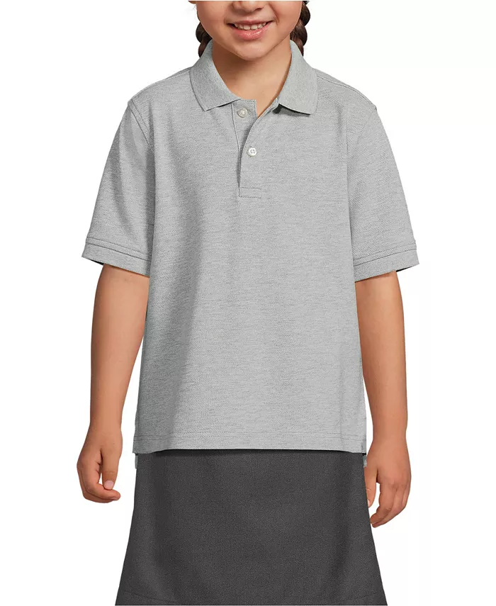 

Детская поло с коротким рукавом из сетчатой ткани Lands' End, красный