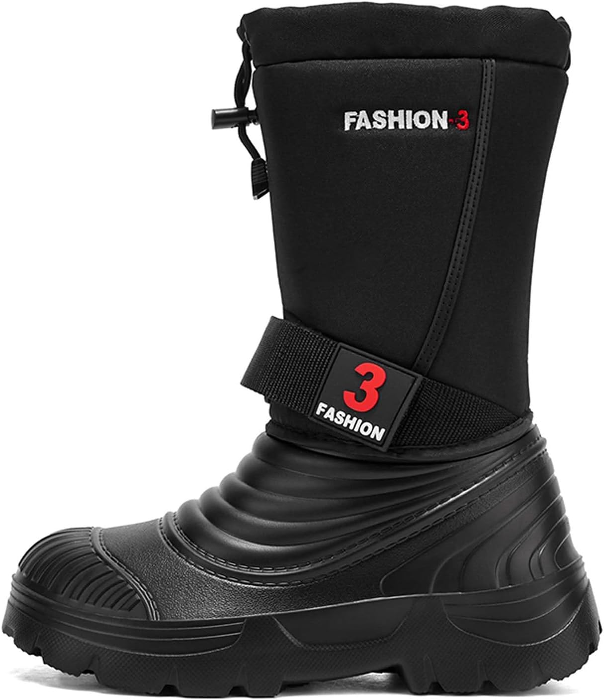 

Мужские высокие кожаные зимние ботинки, теплые, водонепроницаемые, уличные, противоскользящие, для холодной погоды, в британском стиле, мотоциклетная обувь Generic, черный