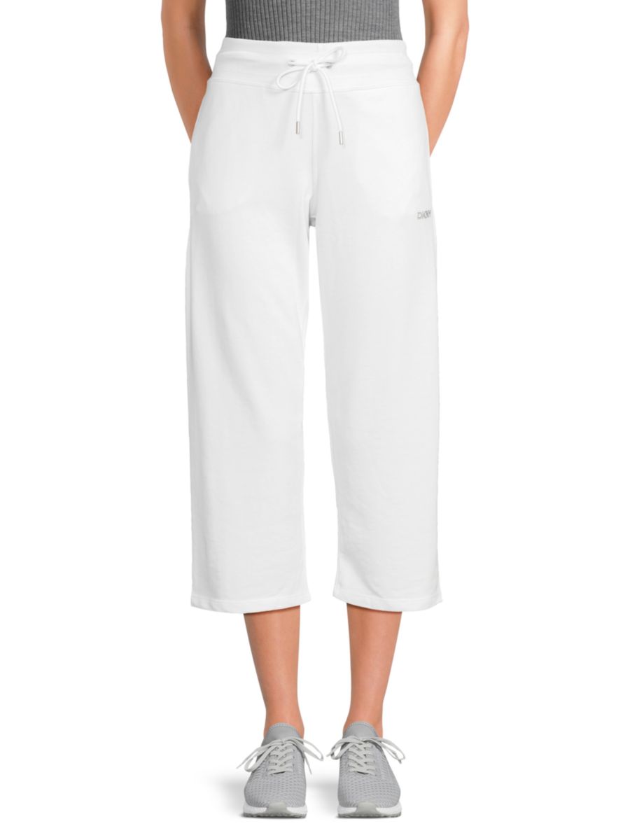 

Укороченные брюки с логотипом Mini Stud DKNY, белый