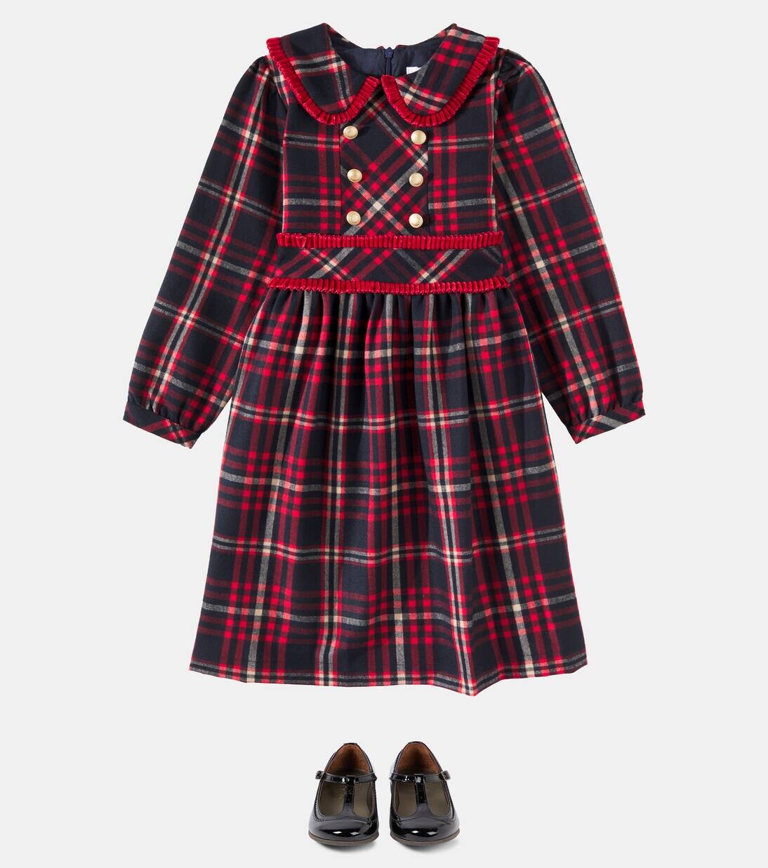 Платье в клетку тартан с оборками Patachou, цвет scottish tartan — фото 2