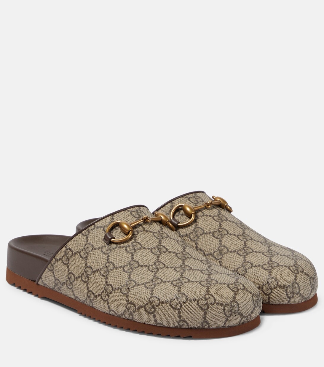 Мюли GG Supreme Horsebit Gucci, бежевый
