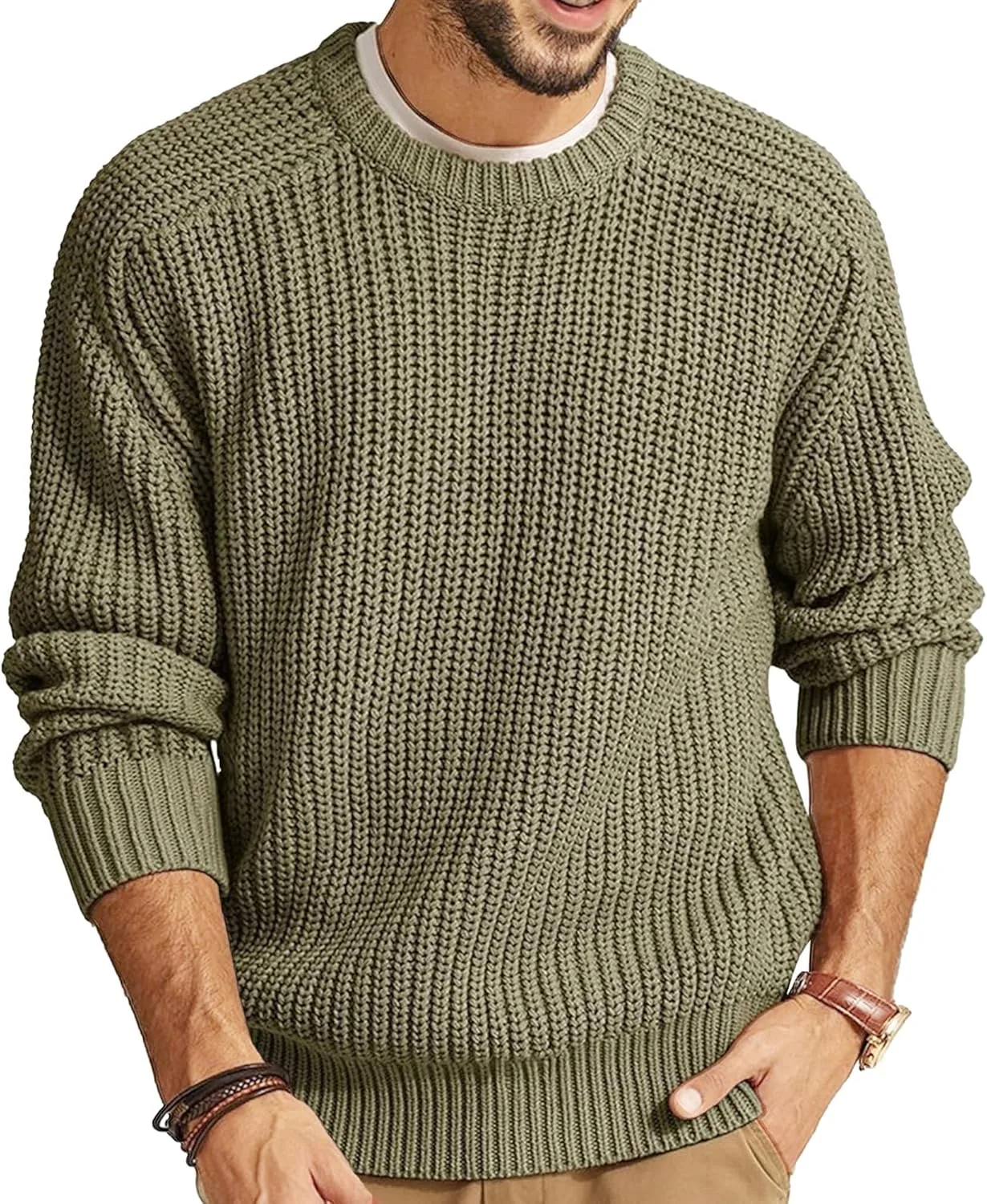 

Мужской свитер с круглым вырезом Waffle