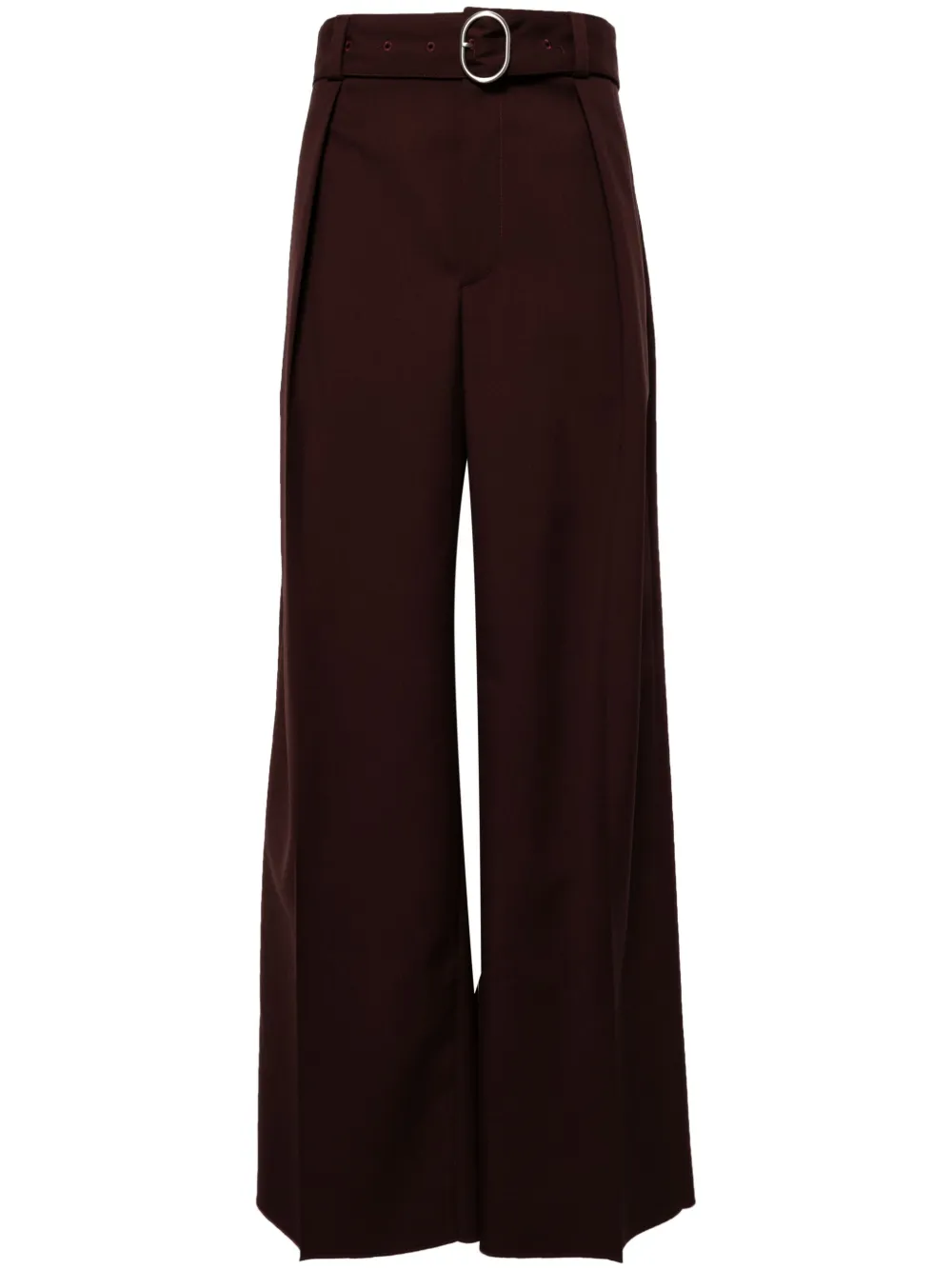 

Шерстяные брюки с поясом JIL SANDER, красный