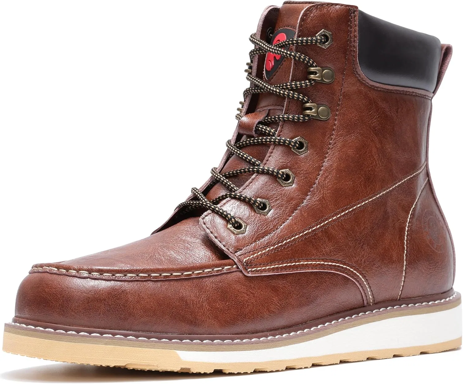 Рабочие ботинки ANGRYRAM для мужчин, стальные, с мягким носком, водонепроницаемые, нескользящие, для промышленного строительства, Dark Brown Steel Toe Shoes