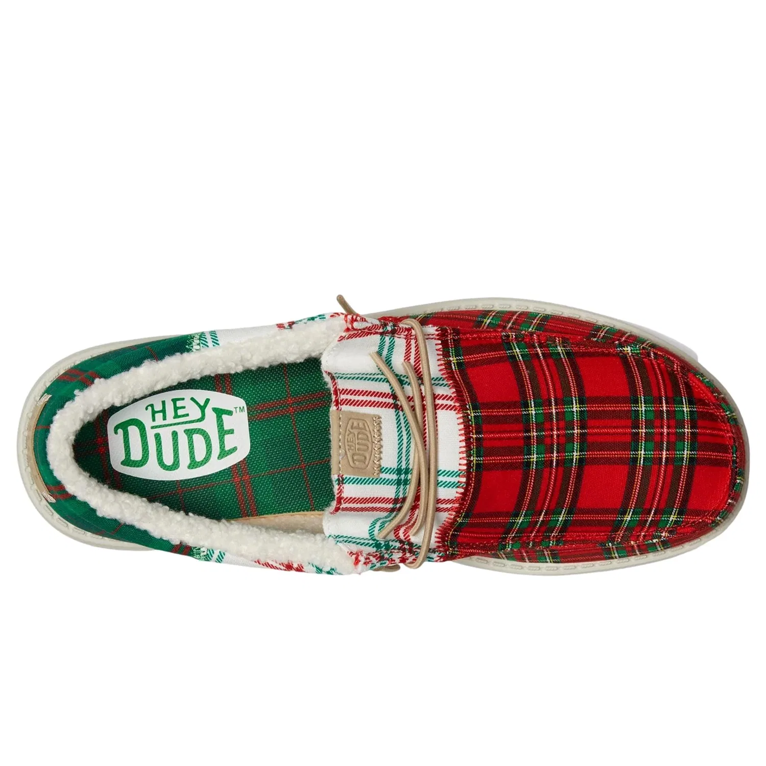 Men's Hey Dude Wally Tri Tartan Plaid Red / White / Green 43472-78Q — фото 2