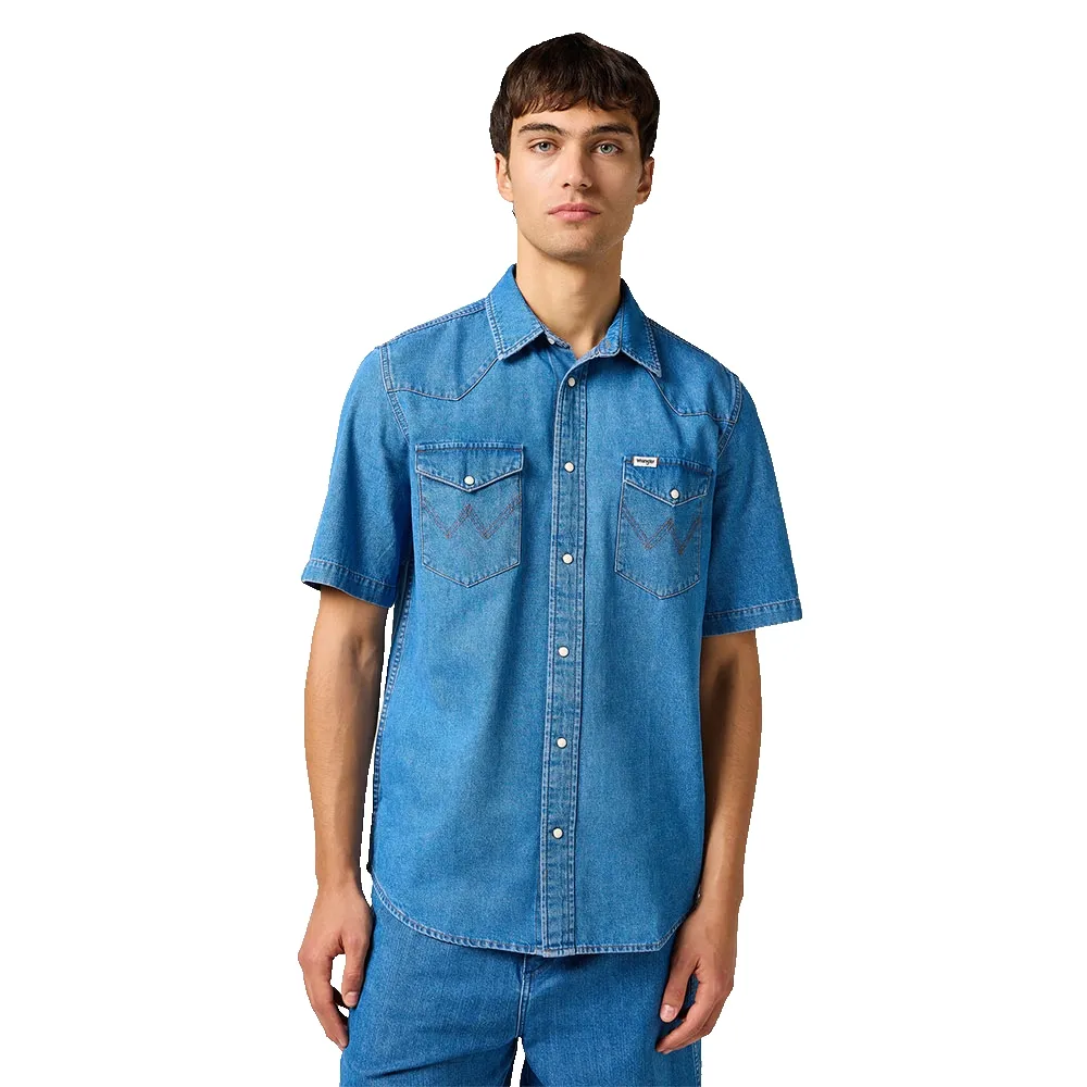 

Рубашка с коротким рукавом Wrangler Western, синий