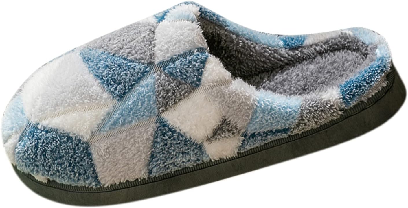 

Мужские домашние тапочки KRIDDR из хлопка, зимние, с теплым плюшем, толстой подошвой и противоскользящей подошвой, темно-синий