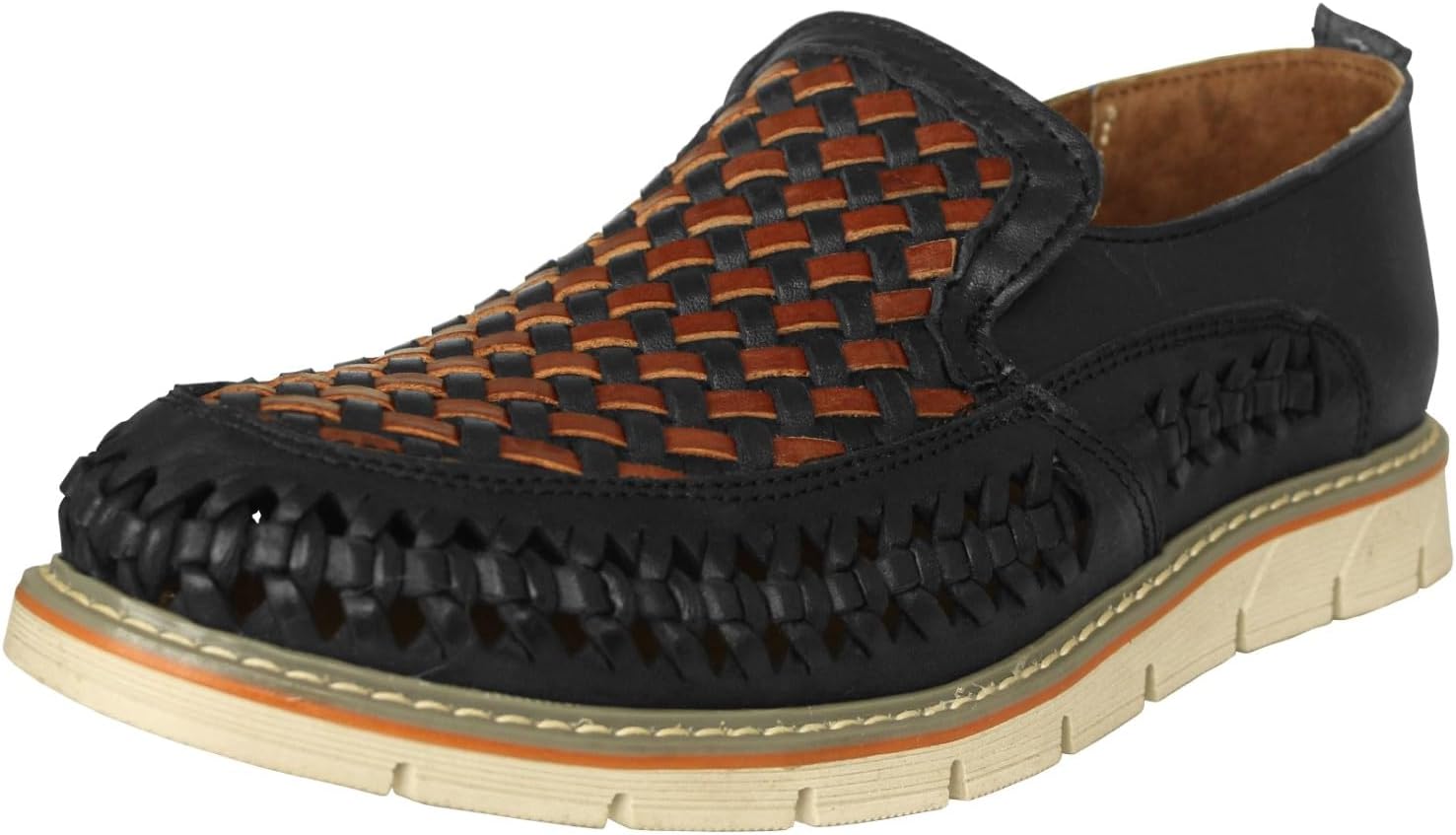 

Мужские 85 черные мексиканские традиционные сандалии из натуральной кожи, плетеные с закрытым носком Cowboy Professional