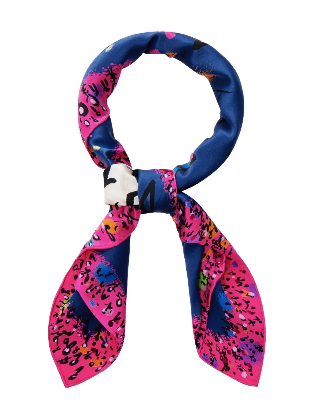 

Шелковый шарф с конным принтом Shanghai Tang, синий