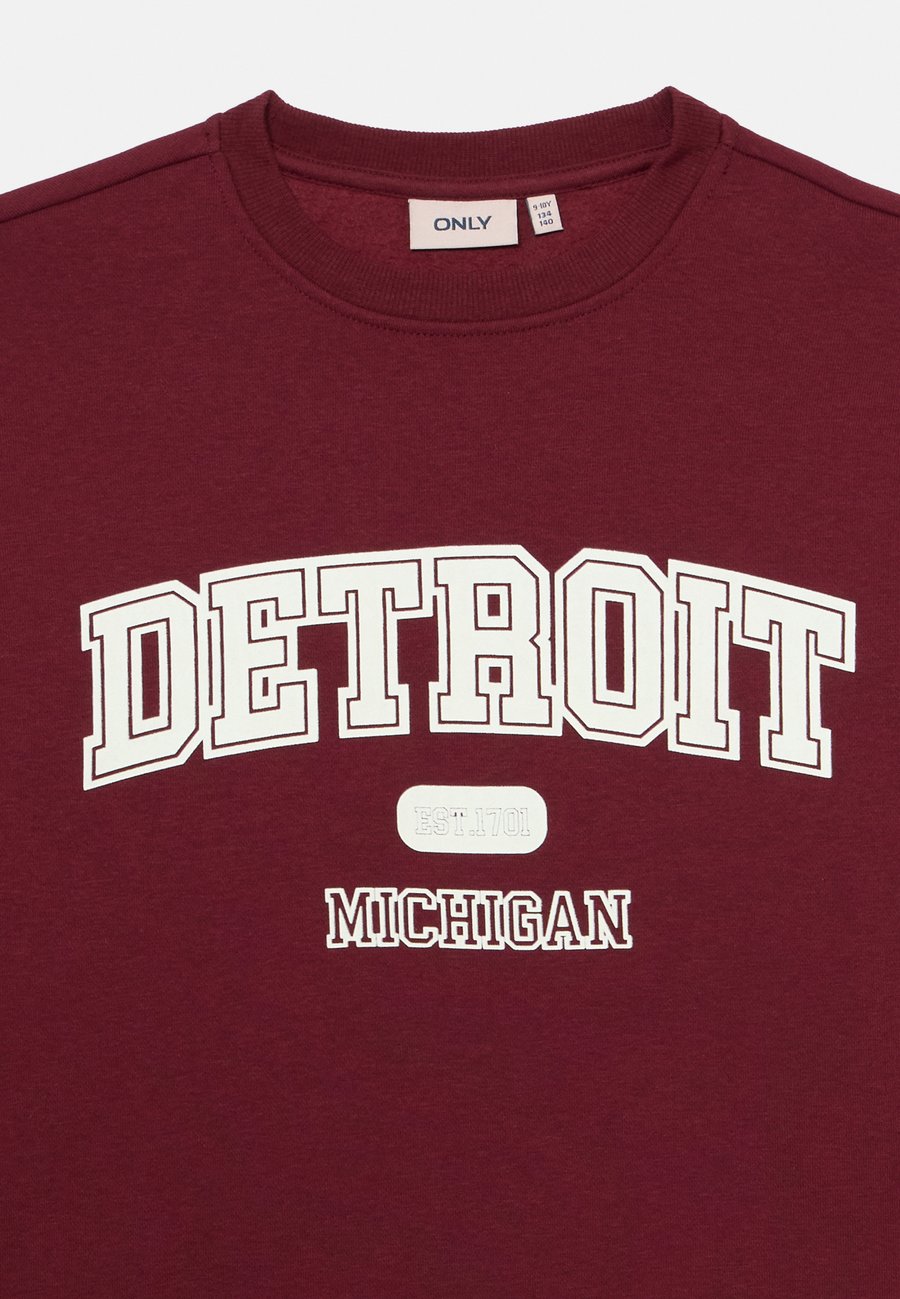 Толстовка ONLY GIRLS KOGVICTORY LIFE O NECK, Cabernet/Bordeaux — фото 3