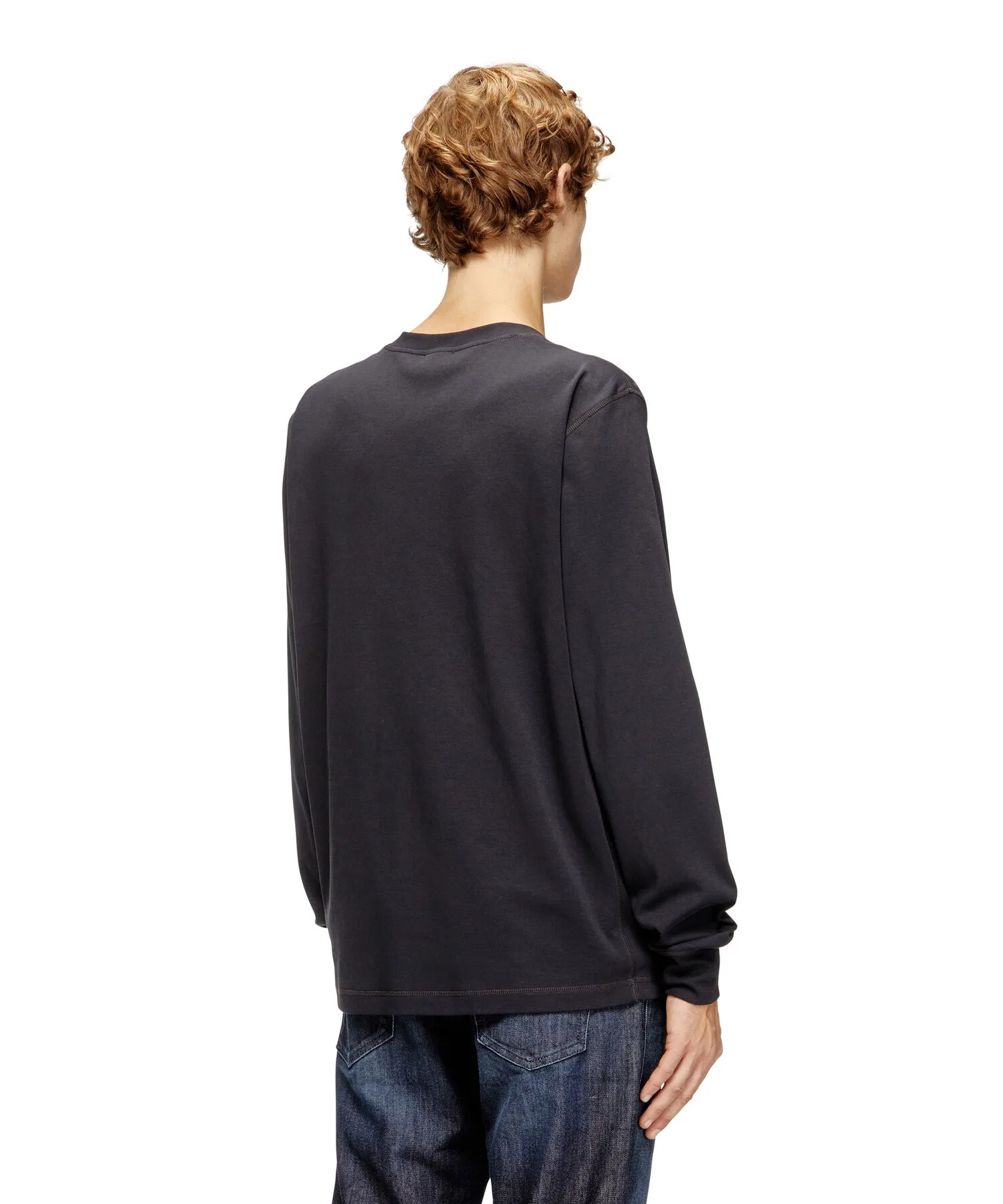 Мужская футболка DIESEL T-MADJUST-LS-TR с V-образным вырезом — фото 2