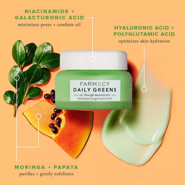 Крем для лица Farmacy — Daily Greens увлажняющий гель без масла с морингой и папайей — фото 4