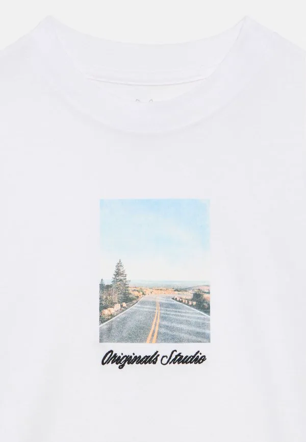 Футболка с принтом jornorrebro, круглый вырез. Jack & Jones Junior, Bright White — фото 3