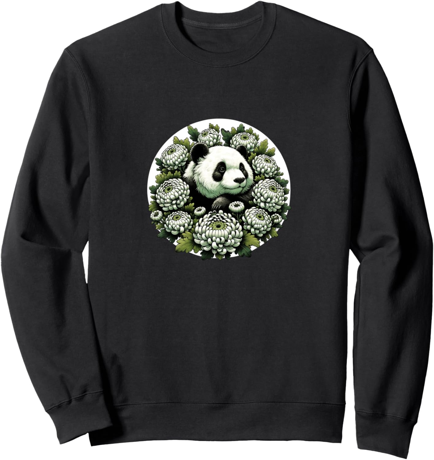 

Толстовка с изображением панды и хризантемы Panda Bear Chrysanthemum Snugg, черный