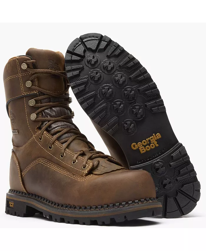 Мужские рабочие ботинки AMP LT Low Heel Logger Composite Toe Waterproof Georgia Boot, коричневый — фото 2