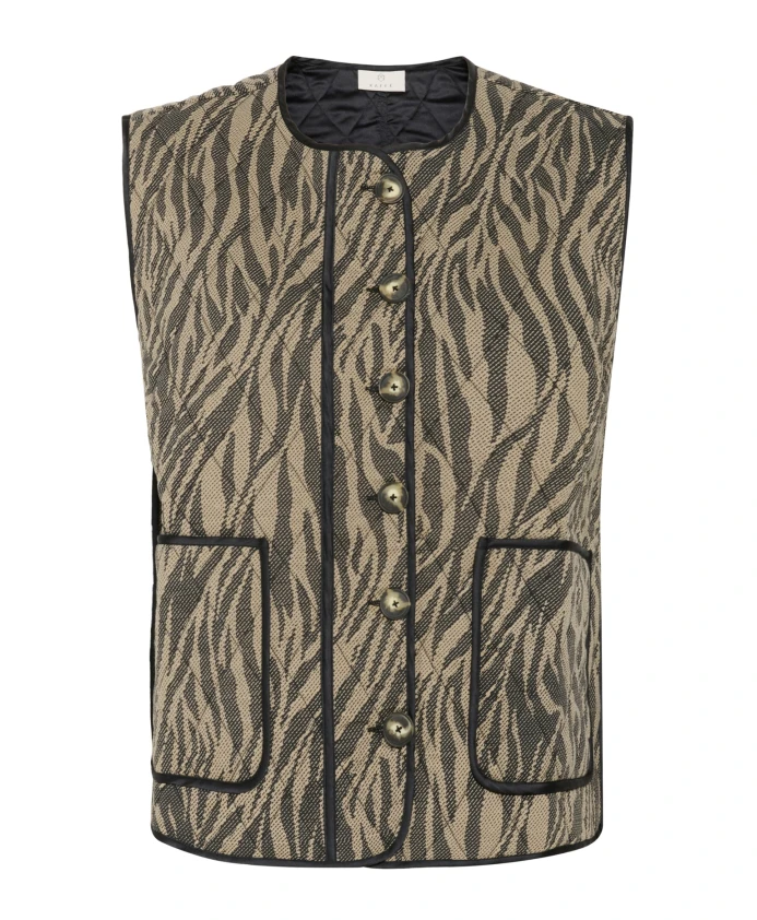 

Утепленный жилет из перьев серого/черного цвета, животное Kaffe, коричневый