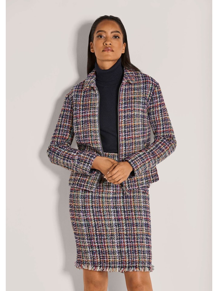 

MADELEINE Современный короткий блейзер с застежкой-молнией, черный / рубиново-красный / многоцветный