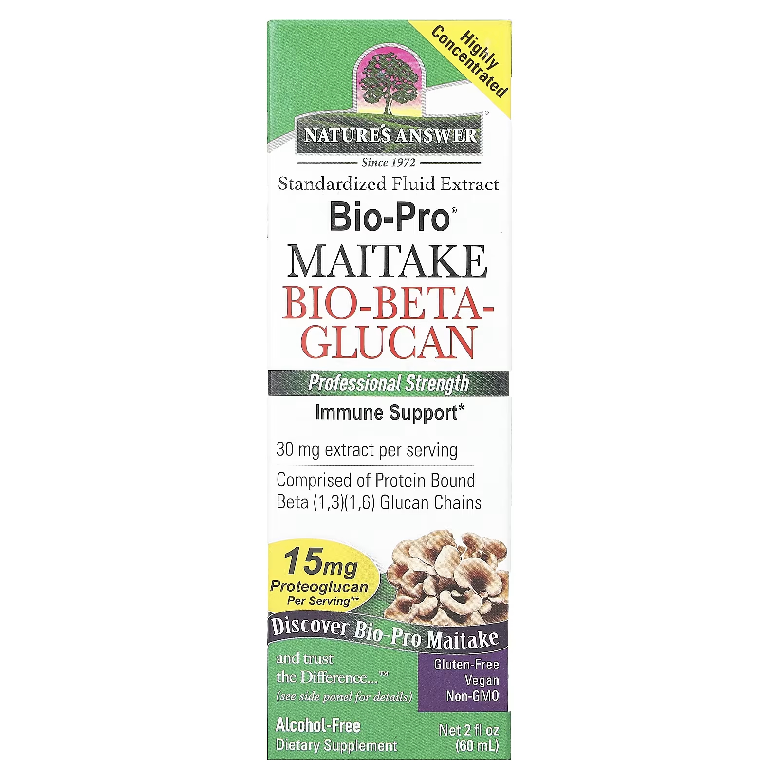 

Био-бета-глюкан Nature's Answer Bio-Pro Maitake 30 мг, 60 мл