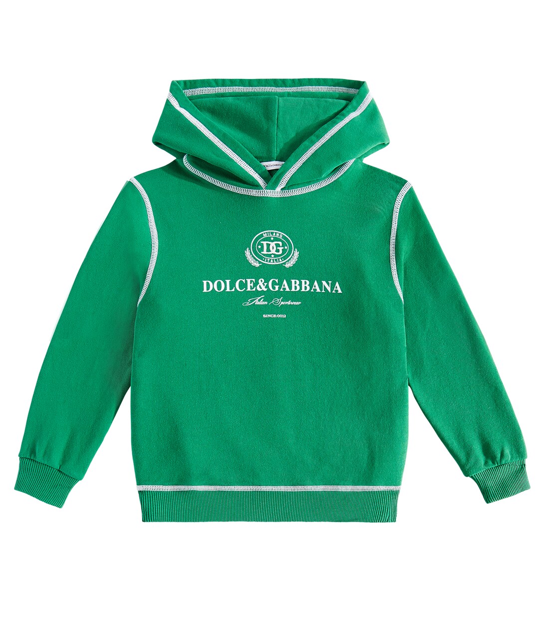 

Хлопковая толстовка с логотипом Dolce&Gabbana Kids, Verde Scuro