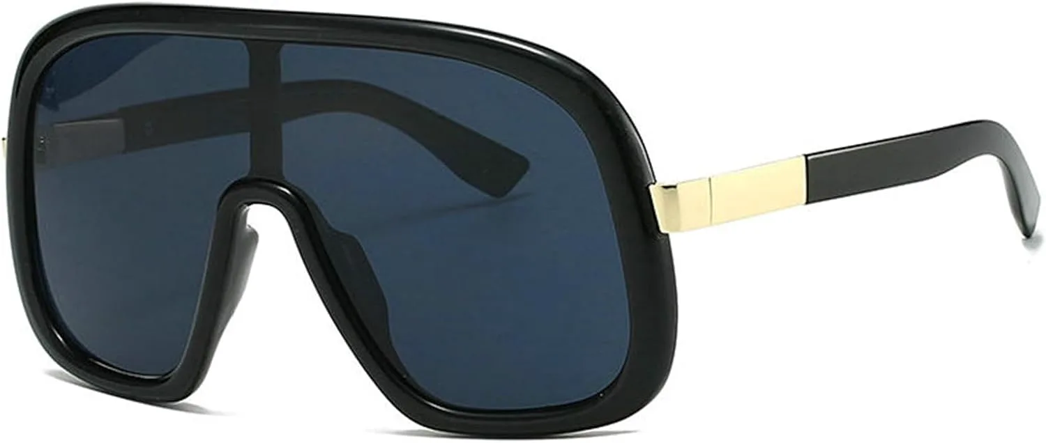 

Модные солнцезащитные очки-пилот большого размера с желтыми линзами, дизайнерские, с защитой от УФ-излучения UV400, цельные солнцезащитные очки helena, C1