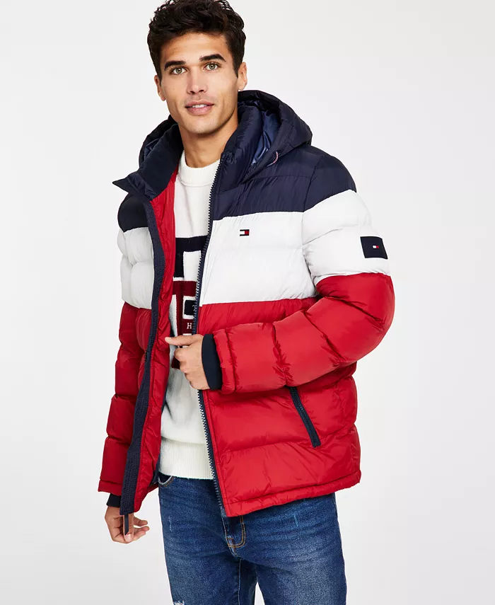 

Мужской стеганый пуховик Tommy Hilfiger, синий/белый/красный
