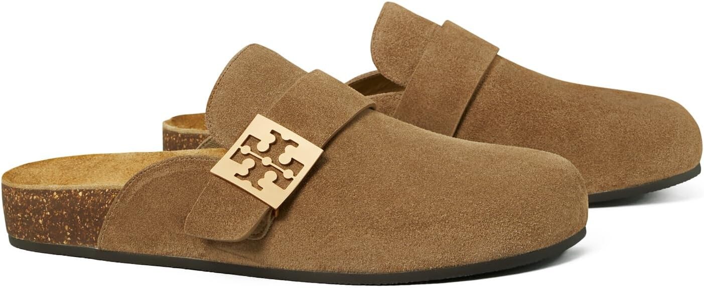 Сабо Mellow Mule Tory Burch, цвет River Rock/Gold
