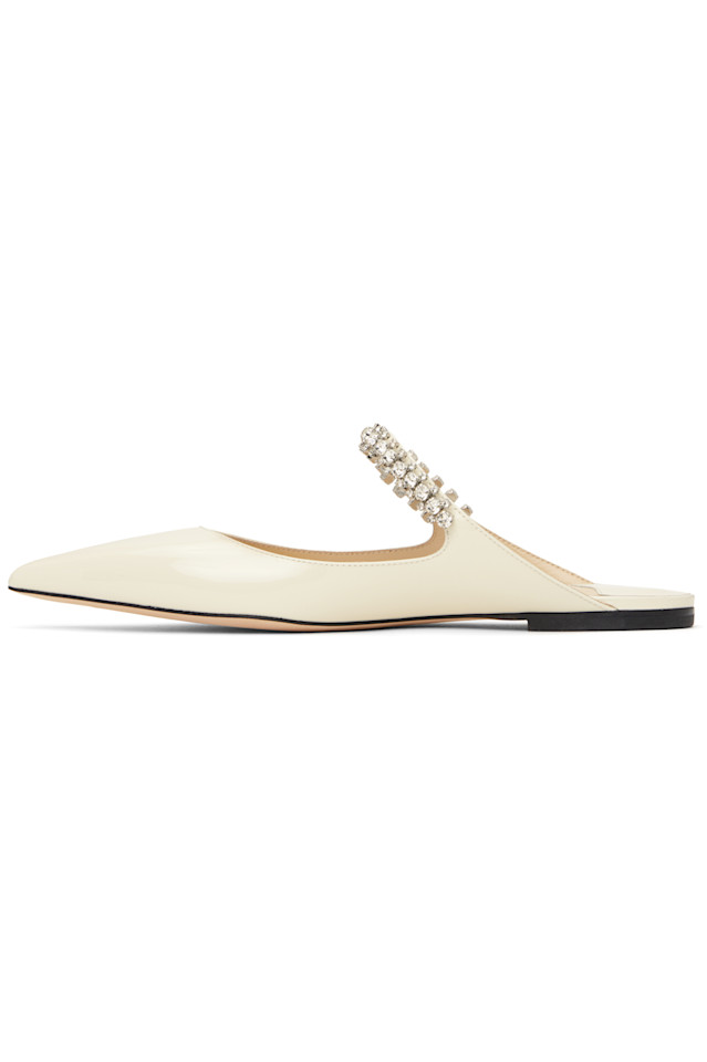 эксклюзивные плоские тапочки Off-White Bing от Ssense Jimmy Choo, цвет linen — фото 3