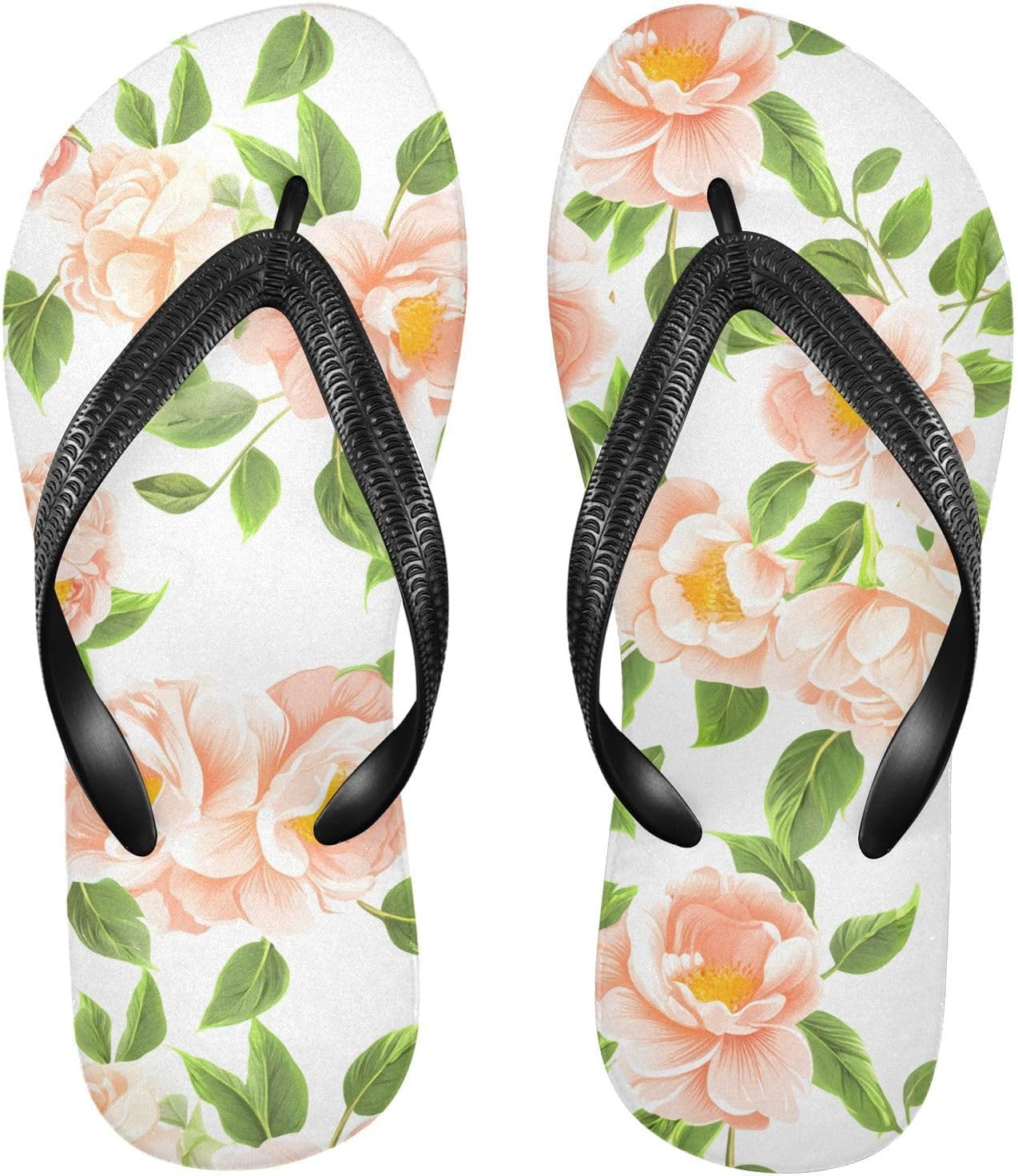 

Сланцы с цветами камелии, розовые, для пляжа и душа, резиновые, противоскользящие, летние тапочки для мужчин и женщин Sinestour