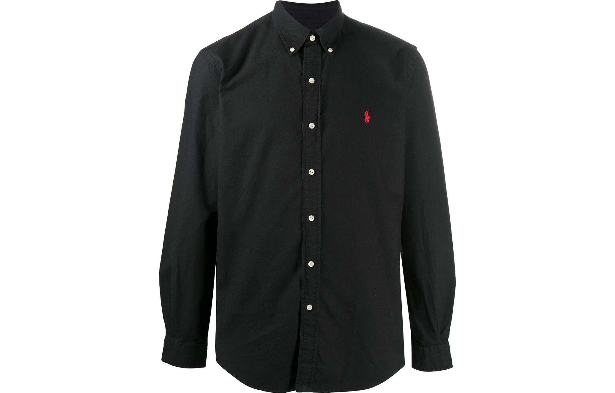 

Простая рубашка с длинными рукавами Polo Ralph Lauren, черная