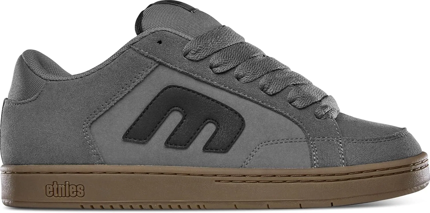 Скейтбордические кроссовки Etnies Kingpin 2K - низкие, на чашеобразной подошве, с прочной амортизацией, в стиле 2000-х, Grey Black Gum
