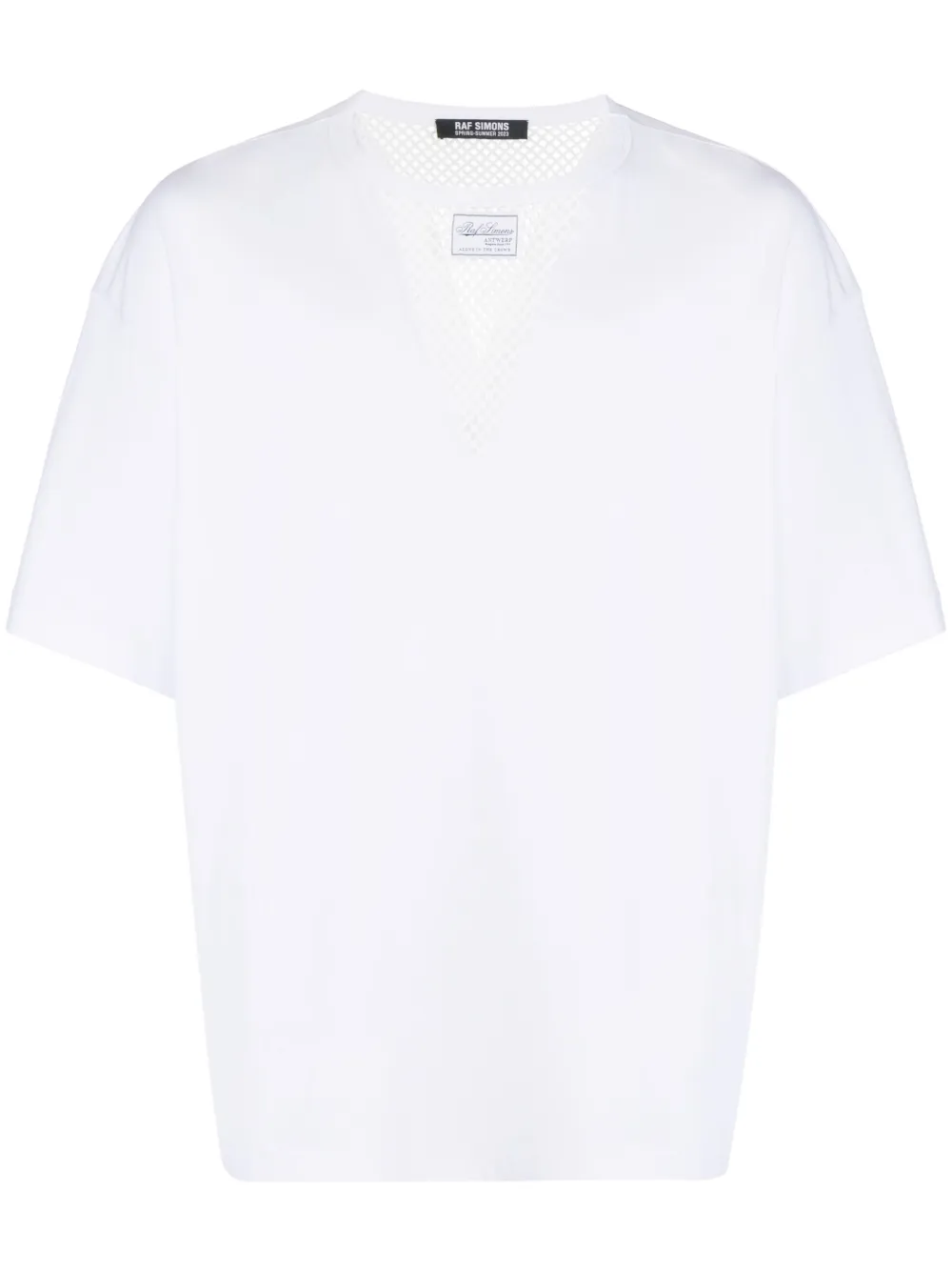 

Футболка с сетчатыми вставками Raf Simons, белый
