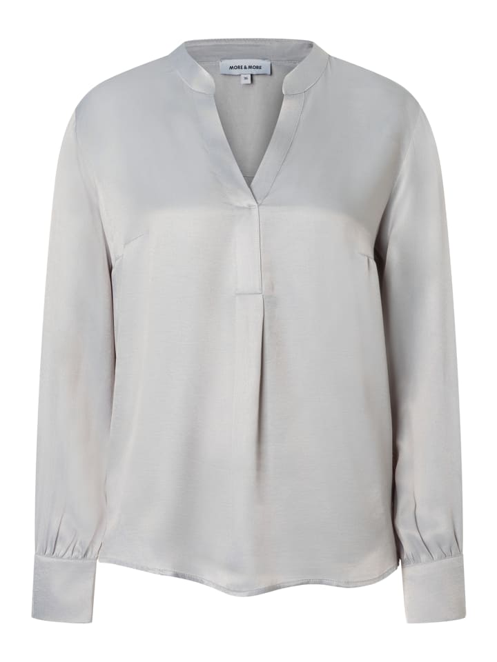 

Элегантная, глянцевая блузка с длинными рукавами, атласная, цвет палома серый. More & More