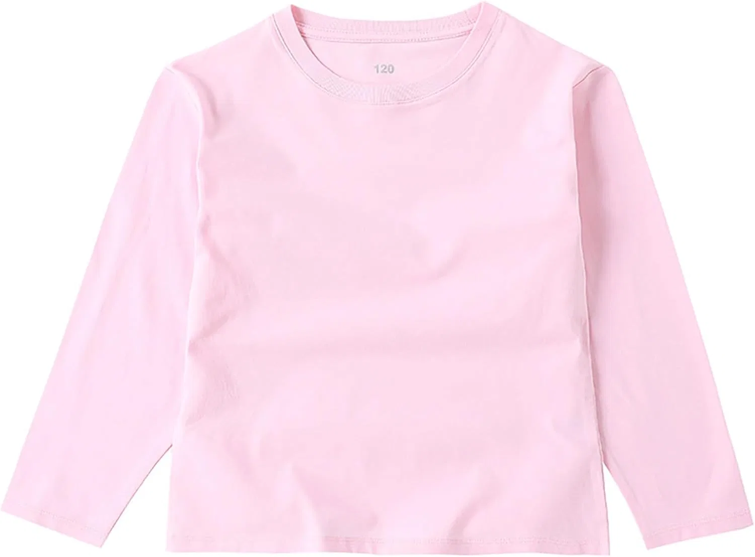 Футболка с длинным рукавом классическая, облегающая, хлопковая, Pink