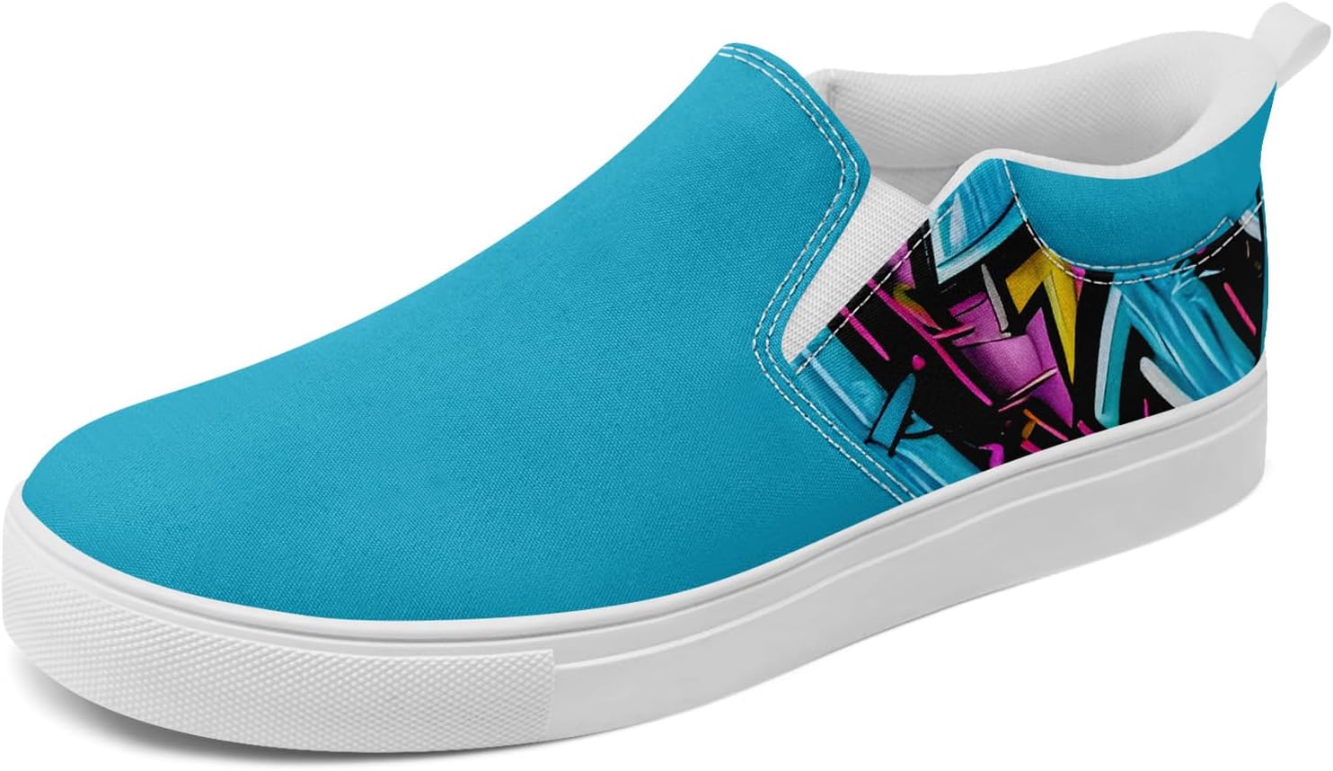 

Мужские модные холщовые кеды, женские слипоны, удобные в носке, дышащие, легкие, стильные кроссовки с графическим принтом, повседневная обувь Awsole, белый/синий/желтый/розовый