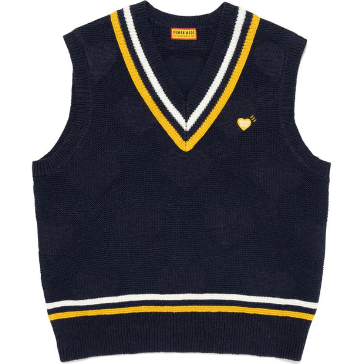 

Безрукавный майка V-образного выреза вязаный HUMAN MADE, синий