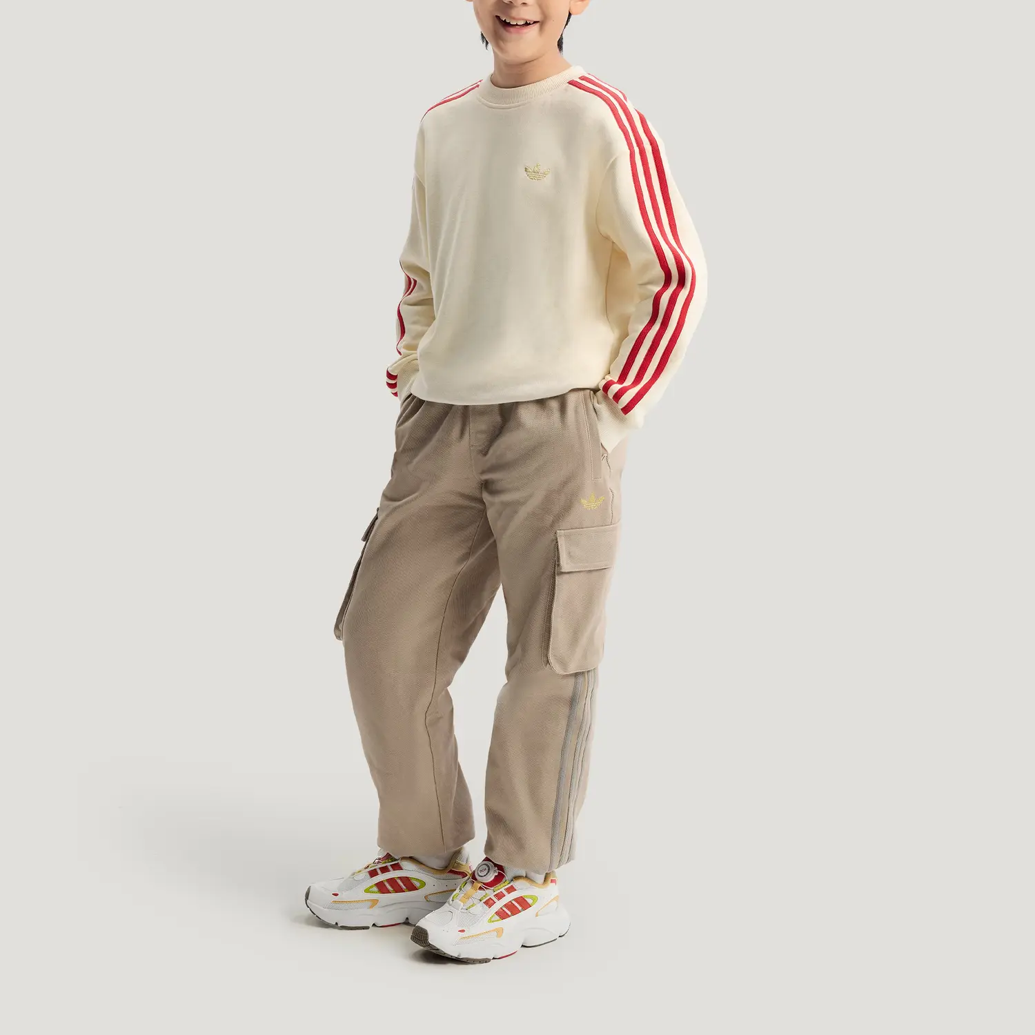 Брюки-карго Детские брюки-карго Adidas Originals, shadow хаки коричневый — фото 4